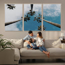 Tropical Palm Trees Wall Art Canvas Print – Framed