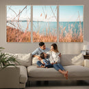 Coastal Grass Landscape Wall Art Canvas Print – Golden