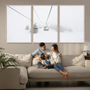 Ski Lift Wall Art Canvas Print – Snowy Alpine Landscape