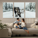 Moose Snow Wall Art Canvas Print – Framed Winter Wildlife