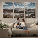 Mountain Landscape Wall Art Canvas Print – Framed Snowy