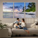Tropical Beach Wall Art Canvas Print – Framed Sunset Glow