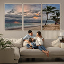 Tropical Storm Wall Art Canvas Print – Framed Moody Beach