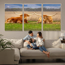 Texas Longhorn Pair Wall Art Canvas Print – Peaceful Rustic by MyGreatCanvas | Canvas Wall Art Prints | Photo Prints & Wall Decor