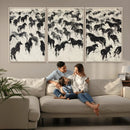 Wild Horse Stampede Wall Art Canvas Print – Monochrome by MyGreatCanvas | Canvas Wall Art Prints | Photo Prints & Wall Decor