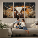 Abstract Longhorn Bull Wall Art Canvas Print – Vintage by MyGreatCanvas | Canvas Wall Art Prints | Photo Prints & Wall Decor