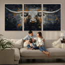 Rustic Longhorn Bull Wall Art Canvas Print – Vintage Western by MyGreatCanvas | Canvas Wall Art Prints | Photo Prints & Wall Decor
