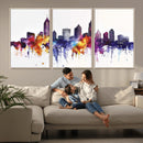 Atlanta Skyline Wall Art Canvas Print – Framed Colorful