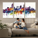Atlanta Skyline Wall Art Canvas Print – Framed Colorful