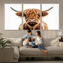 Scottish Highland Cow Canvas Print, Framed Highland Cow