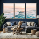 Sunset Surfing Wall Art Canvas Print, Ocean Wave Surfer with by MyGreatCanvas | Canvas Wall Art Prints | Photo Prints & Wall Decor