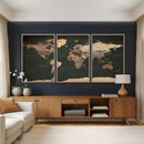 Vintage World Map Canvas Wall Art – Framed Travel Map for by MyGreatCanvas | Canvas Wall Art Prints | Photo Prints & Wall Decor