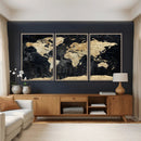 Framed Large World Map Wall Art Canvas Print for Living Room by MyGreatCanvas | Canvas Wall Art Prints | Photo Prints & Wall Decor