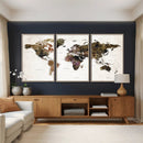 Watercolor World Map Print - Large Wall Art Canvas Print for