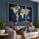 World Map Canvas Print – Framed Travel Map Wall Art for