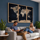 Grunge Wall Art World Map Canvas Print