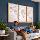 World Map Canvas Print – Detailed Map of the World Wall Art