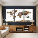 Watercolor World Map Canvas Print – Detailed Map of the