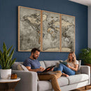 World Map Canvas Print – Detailed Map of the World Wall Art