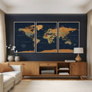 Modern World Map Canvas Print – Framed Detailed Map of the by MyGreatCanvas | Canvas Wall Art Prints | Photo Prints & Wall Decor