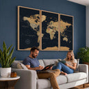 Framed Large World Map Wall Art Canvas Print – Stunning