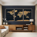 Vintage World Map Earth Globe Countries Oceans Continents by MyGreatCanvas | Canvas Wall Art Prints | Photo Prints & Wall Decor