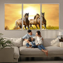 Wild Horses Wall Art Canvas Print – Framed Galloping Herd
