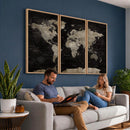 Detailed World Map Wall Art Print - Large Framed World Map