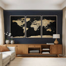 Beige World Map Canvas Wall Art Print, Minimal Black and by MyGreatCanvas | Canvas Wall Art Prints | Photo Prints & Wall Decor