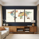 Framed World Map Wall Art Canvas Print for Living Room and by MyGreatCanvas | Canvas Wall Art Prints | Photo Prints & Wall Decor