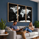 World Map Canvas Print – Framed Push Pin Wall Art, Color