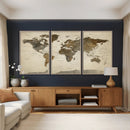 Vintage World Map Canvas Wall Art – Framed Travel Map for by MyGreatCanvas | Canvas Wall Art Prints | Photo Prints & Wall Decor