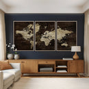 Blue World Map Canvas Wall Art – Framed Modern Travel Map by MyGreatCanvas | Canvas Wall Art Prints | Photo Prints & Wall Decor