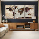 World Map Canvas Triptych – Colorful Global Wall Art for by MyGreatCanvas | Canvas Wall Art Prints | Photo Prints & Wall Decor