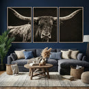 Vintage Texas Longhorn Bull Wall Art Canvas Print, Cow by MyGreatCanvas | Canvas Wall Art Prints | Photo Prints & Wall Decor