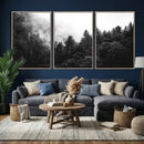 Black White Forest Wall Art Canvas Print, Misty Pine Tree by MyGreatCanvas | Canvas Wall Art Prints | Photo Prints & Wall Decor