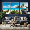 Barbados Beach Wall Art Canvas Print, Palm Tree Ocean by MyGreatCanvas | Canvas Wall Art Prints | Photo Prints & Wall Decor