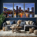 Boston Wall Art Canvas Print, Boston City Downtown Night by MyGreatCanvas | Canvas Wall Art Prints | Photo Prints & Wall Decor