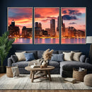 Chicago Wall Art Canvas Print - Chicago City Downtown Night by MyGreatCanvas | Canvas Wall Art Prints | Photo Prints & Wall Decor