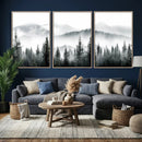 Misty Pine Forest Mountain Landscape Wall Art Canvas Print by MyGreatCanvas | Canvas Wall Art Prints | Photo Prints & Wall Decor