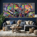 Graffiti Football Helmets Wall Art Canvas Print, Urban by MyGreatCanvas | Canvas Wall Art Prints | Photo Prints & Wall Decor