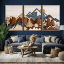 Layered Wooden Mountain Wall Art Canvas Print, Modern Rustic by MyGreatCanvas | Canvas Wall Art Prints | Photo Prints & Wall Decor