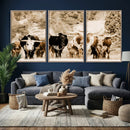Western Longhorn Herd Wall Art Canvas Print, Sepia Texas by MyGreatCanvas | Canvas Wall Art Prints | Photo Prints & Wall Decor