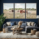Texas Longhorn Cattle Wall Art Canvas Print, Rustic Ranch by MyGreatCanvas | Canvas Wall Art Prints | Photo Prints & Wall Decor