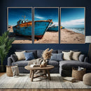 Coastal Fishing Boats Wall Art Canvas Print, Sunset Beach by MyGreatCanvas | Canvas Wall Art Prints | Photo Prints & Wall Decor