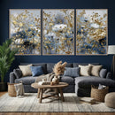 Abstract Floral Wall Art Canvas Print – Gold and Blue by MyGreatCanvas | Canvas Wall Art Prints | Photo Prints & Wall Decor