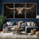 Vintage Longhorn Bull Wall Art Canvas Print – Rustic Western by MyGreatCanvas | Canvas Wall Art Prints | Photo Prints & Wall Decor