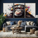 Dj Monkey Wall Art Canvas Print – Colorful Pop Art Banksy by MyGreatCanvas | Canvas Wall Art Prints | Photo Prints & Wall Decor