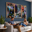 Graffiti Baseball Player Street Art Wall Art Canvas Print