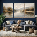 Neutral Abstract River Landscape Wall Art Canvas Print by MyGreatCanvas | Canvas Wall Art Prints | Photo Prints & Wall Decor
